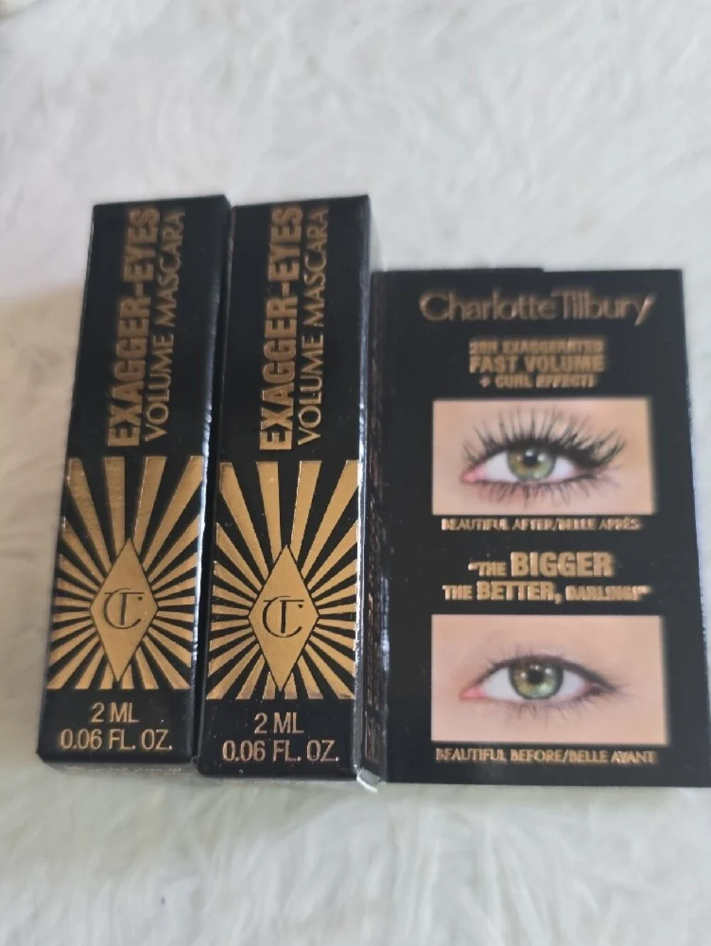 Charlotte Tilbury Exagger-Eyes Volume Mascara in Black and Gold- 2 Pieces